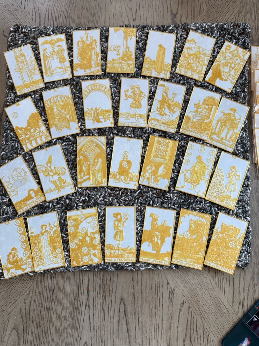 Transillumination: Gold/White Waterproof Tarot Card with Guidebook & Accessories